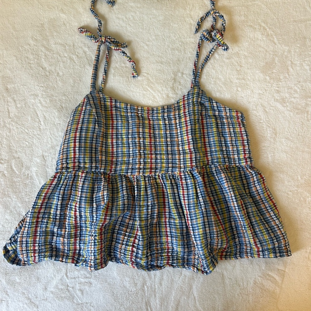 Old Navy Multicolor Plaid Crop Top